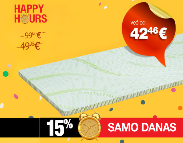 SREĆNI SATI SAMO DANAS 23. APRILA ISKORISTITE -15% UZ NADDUŠEKE