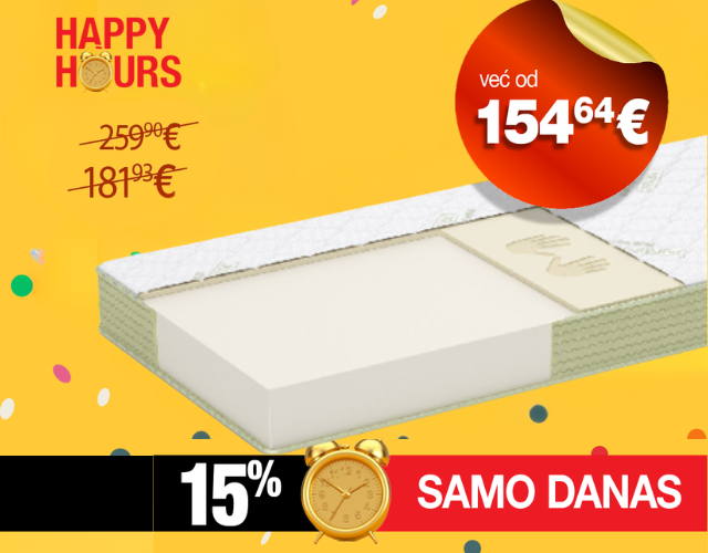 SREĆNI SATI SAMO DANAS 23. APRILA ISKORISTITE -15% UZ DUŠEKE