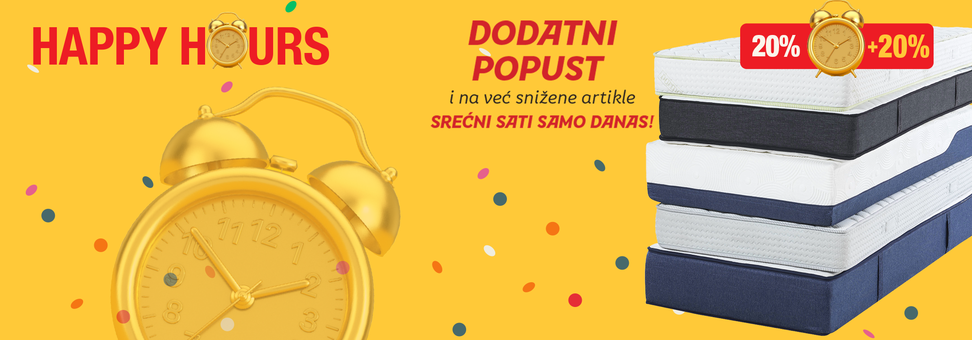 HAPPY HOURS: DORMEO DUŠECI UZ DODATNIH +20% POPUSTA — SAMO DANAS!