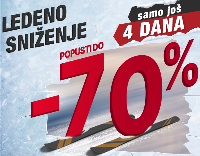 SAMO JOŠ 4 DANA! LEDENO SNIŽENJE DO -70%! 