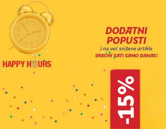 SREĆNI SATI | DODATNIH -15% SAMO DANAS 23. APRILA!