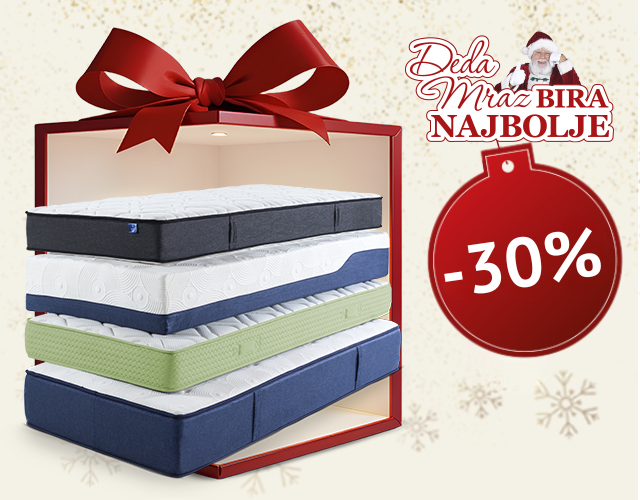 NOVOGODIŠNJI POPUSTI DO -30 UZ DUŠEKE - DO -40% CLUB 5+!